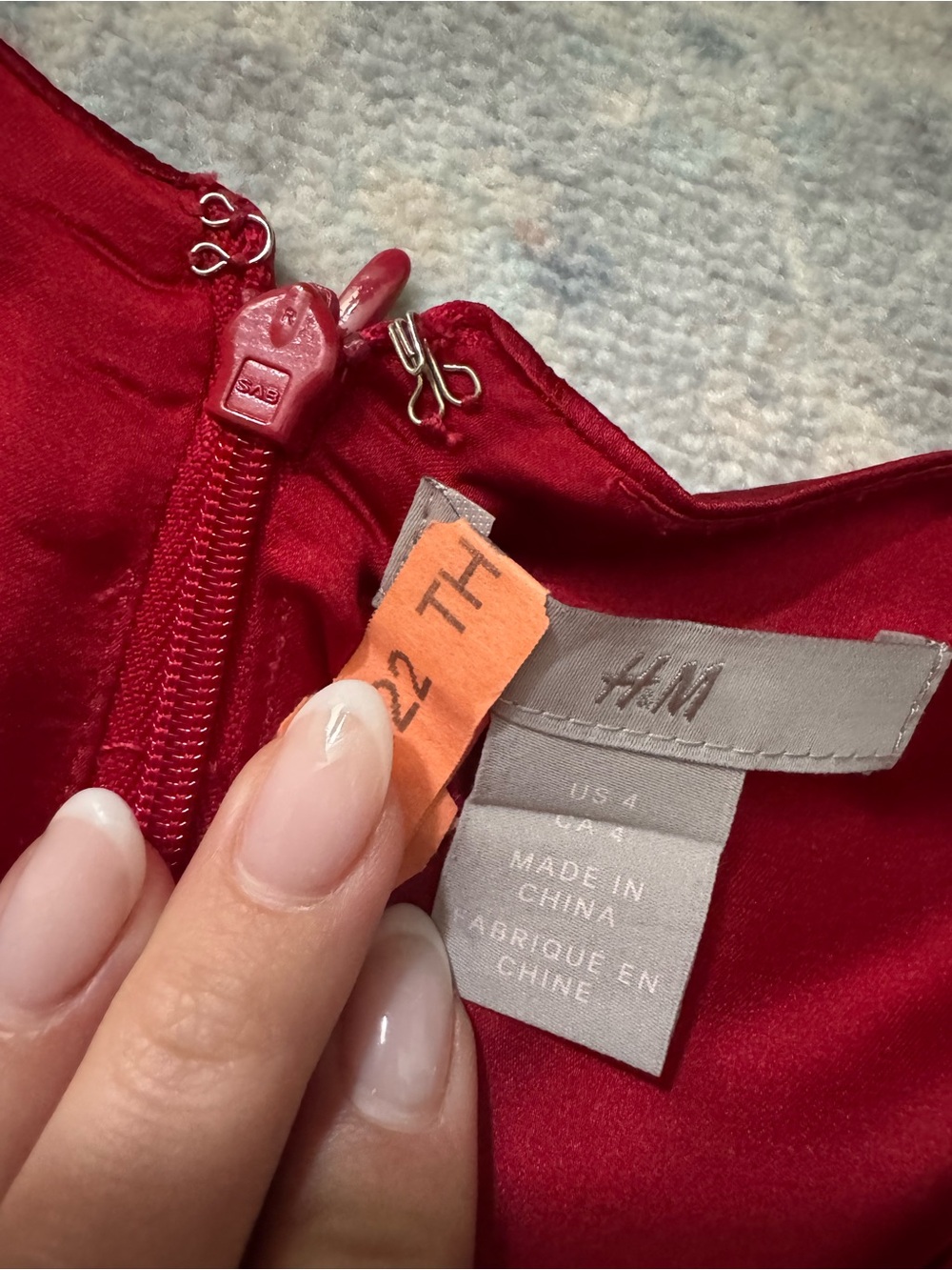 H&M Deep Red Ruffle Midi Dress - Picture 3 of 3